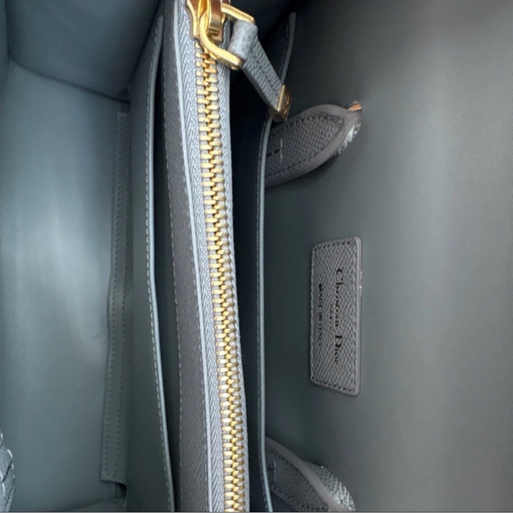 Dior Light Gray Leather Top-Handle Satchel with Gold CD Hardware - Picture 7 of 16